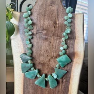 Green Stone Aventurine Statement Necklace